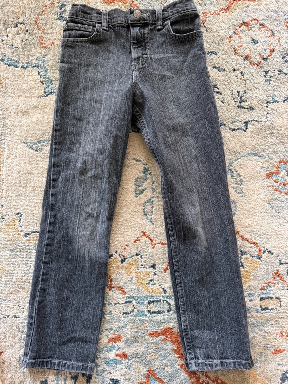 Wrangler Boys Black Acid Wash Athletic Fit Jeans Size 10 Slim Adjustable Waist
